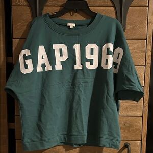 GAP 1969 Teal Sweatshirt with White Print